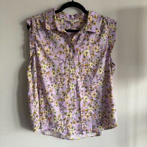 LOFT Sleeveless Floral Blouse